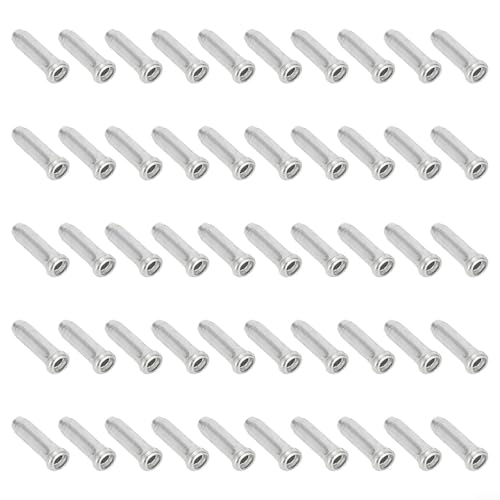Optimieren Sie Ihre Fahrt mit 50 Stück Aluminium-Schaltkabel-Endkappen (Silber) von KHIronHive