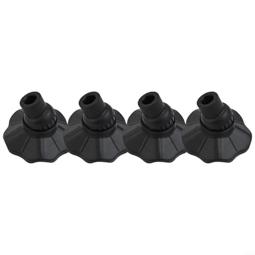 Outdoor Camping Stuhl Fußpolster Anti-Rutsch-Schutz Bodenabdeckung Bodenmatte für Klappstühle Verstellbarer Winkel Design Multi-Size Innendurchmesser Schwarz Kunststoff Material 4 Stück (13 mm) von KHIronHive