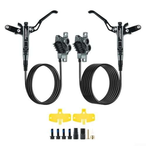 Präzisions-Scheibenbremssystem mit hydraulischen Bremssätteln mit vier Kolben für verbesserte Fahrkontrolle (schwarz) von KHIronHive