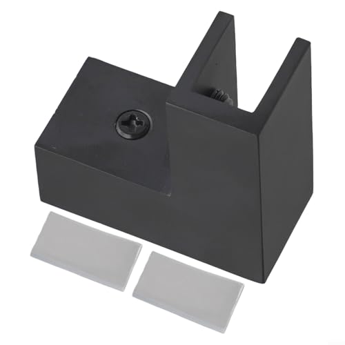 Quadratische Messingklemme für Duschtür, Glas, 90-Grad-Winkel für verbesserte Stabilität (schwarz) von KHIronHive