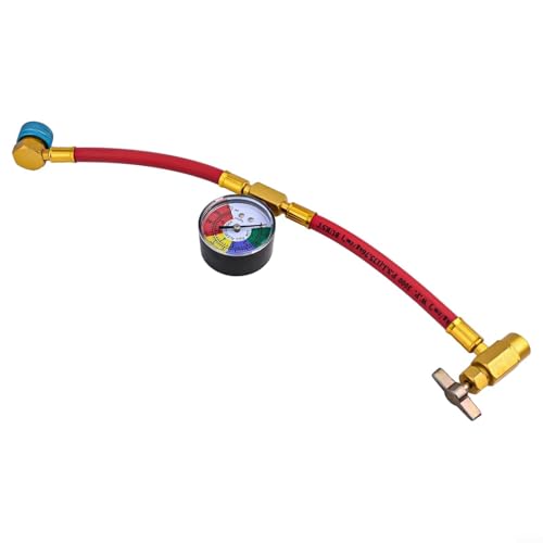 R1234YF U-Ladeschlauch mit Manometer Professionelles Auto AC Recharge Kit Automotive Klimaanlage Laderohr mit Manometer Low Side Anschluss Messingkonstruktion von KHIronHive