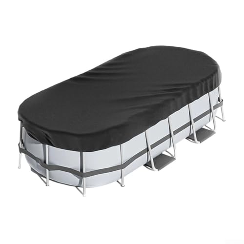 Rechteckige Poolabdeckung für oberirdische Pools aus 210D Oxford-Gewebe bietet Schutz vor Schmutz und UV-Strahlen mit verbesserter sicherer Befestigung (2,1 x 4 m) von KHIronHive