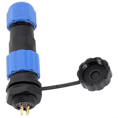 SD13 wasserdichter Steckdosenstecker IP68 Luftfahrt-Stecker weiblich Stecker mit 2 7 Pins, schwer entflammbar und temperaturbeständig für Elektro- und Beleuchtungszwecke (4-polig) von KHIronHive