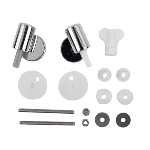 Sanft schließende WC-Sitz-Scharniere, Ersatz-Set, ABS-Material, Badezimmer-Befestigung, für traditionelle und moderne WC-Sitze, Installationsscharniere für Heimwerker-Projekte von KHIronHive