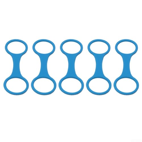 Schnorchelmasken-Halter-Clips, elastisches Silikonmaterial zur Befestigung von Tauchmaskenbändern an 27 mm Röhren, 5 Stück (blau) von KHIronHive