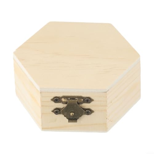 Sechseckige Aufbewahrungsbox aus Holz für Schmuck, Ringe und Ohrringe, unvollendete Bastel-Andenken-Halter für Hochzeitsbevorzugung, Dekoration oder Verpackung, natürlicher rustikaler Holz-Organizer Sechseckige Aufbewahrungsbox aus Holz für Schmuck, Ringe und Ohrringe, unvollendete Bastel-Andenken-Halter für Hochzeitsbevorzugung, Dekoration oder Verpackung, natürlicher rustikaler Holz-Organizer von KHIronHive