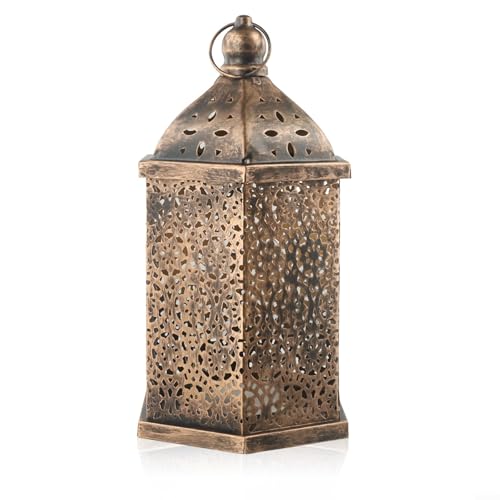Set mit 3 marokkanischen Metalllaternen, elegantes Eisen-Hängedekor für festliche Atmosphäre (groß) von KHIronHive