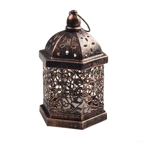 Set mit 3 marokkanischen Metalllaternen, elegantes Eisen-Hängedekor für festliche Atmosphäre (klein) von KHIronHive