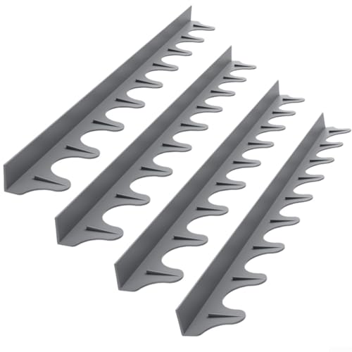 Set mit 4 flexiblen Silikon-Herdspaltabdeckungen, perfekt für jede Küchenkonfiguration (grau) von KHIronHive