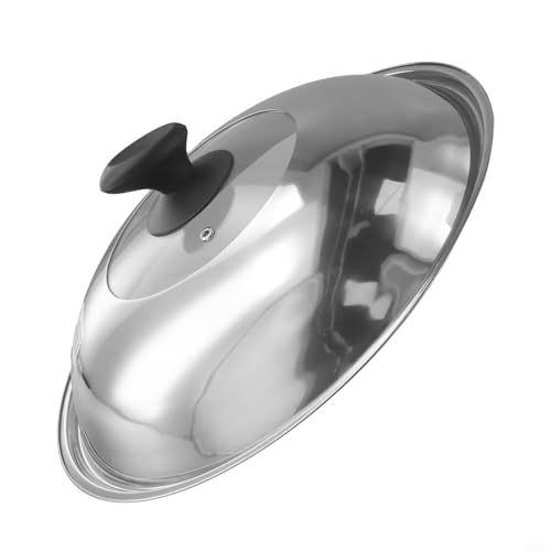 Sichtbare Wok-Abdeckung aus Edelstahl mit Stativ-Design und transparentem Deckel, hitzebeständiger Ölspritzschutz, um Lebensmittel warm zu halten und Dampf zu halten, für Töpfe und Pfannen 28–38 cm von KHIronHive