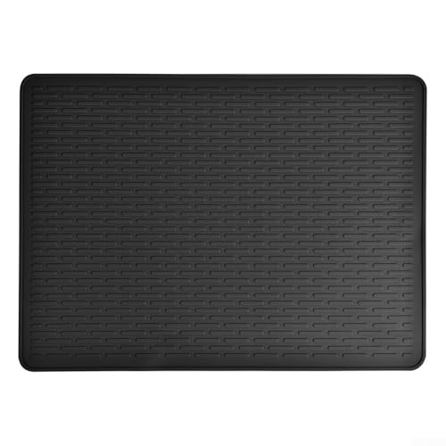 Silikon-Abdeckung für Elektroherd, 71 x 51 cm, hitzebeständig, waschbar, multifunktional, Induktionsherd und Glas-Kochfeld-Schutz, kratzfest, große Matte für Küchenarbeitsplatte (schwarz) von KHIronHive