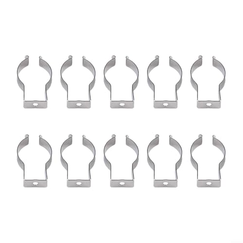 Spring Terry Clips Open Type Tool Clips 10 Pack Manganese Steel Storage Organizer for Garage Workshop Garden Tools Besen Brushes Reakes Pipes Silver (28mm) von KHIronHive