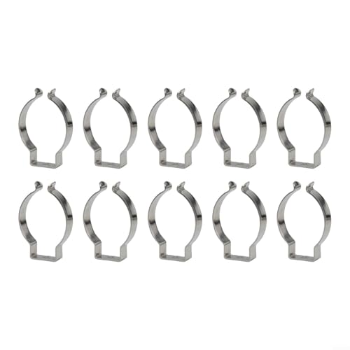 Spring Terry Clips Open Type Tool Clips 10 Pack Manganese Steel Storage Organizer for Garage Workshop Garden Tools Besen Brushes Reakes Pipes Silver (41MM) von KHIronHive