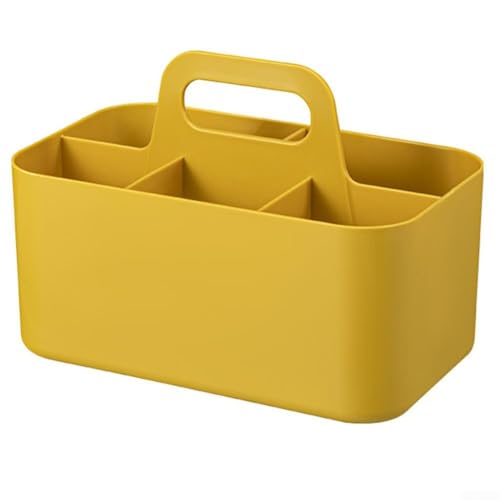 Stapelbare tragbare Aufbewahrungsbox mit Griff, Kunststoff-Organizer-Mülleimer für Zuhause, Büro, Schreibtisch und Küche, anpassbare Fächer mit herausnehmbarer Trennwand, leicht zu reinigendes Design von KHIronHive