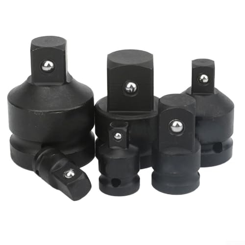 Stecknuss-Adapter 1 Stück, 1/2 auf 3/8, 3/8 auf 1/4, Chromstahl geschmiedet mit Chrom-Vanadium-Legierung für Automobil-Garagen-Steckdose (B) von KHIronHive