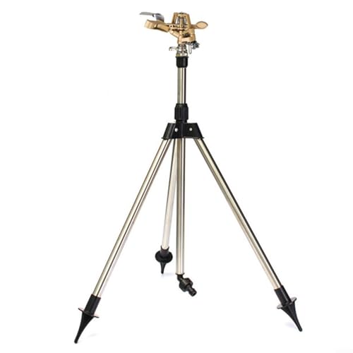 Teleskop Metall Stativ Sprinkler Ständer Garten Sprinkleranlage mit Metall Teleskopständer 45-90cm Rotierender Rasen Wasser Sprinkler mit Quick Connect für Außenbewässerung von KHIronHive