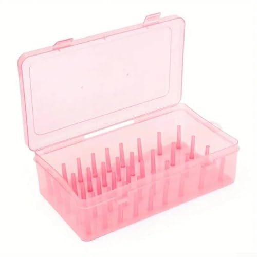 Tragbare Aufbewahrungsbox für 42 Nähgarne für organisiertes Nähzimmer (Rosa) von KHIronHive