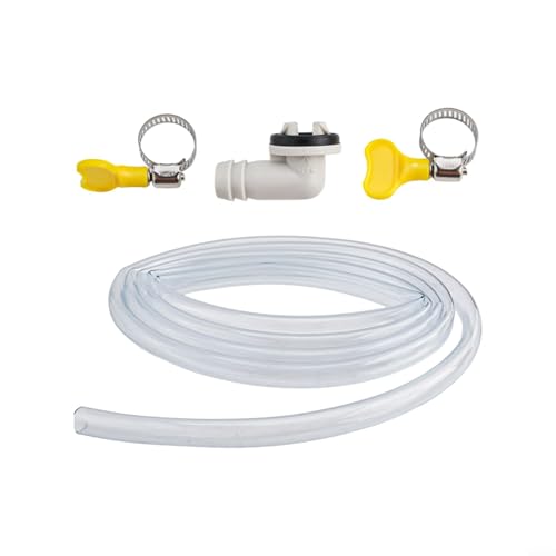Tragbares Klimaanlagen-Ablaufschlauch-Set, 3 m x 1,5 cm, mit Anschluss und Metallklemme, auslaufsicheres, flexibles Kunststoffrohr für Fenster-Wechselstrom-Einheit oder Mini-Split-Wasserablauf in Haus von KHIronHive