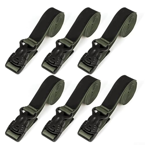 Travel Ready 6 Stück Bindebänder perfekt für die Sicherung von Outdoor-Ausrüstung (6 Stück grau) von KHIronHive