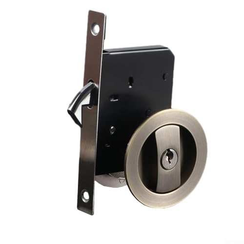Unsichtbares Design Schlüsselschloss für Schiebetüren verbessern Ihre Sicherheit zu Hause (Schwarz (Grün Bronze & Schlüssel) von KHIronHive