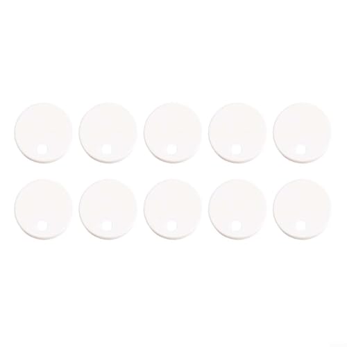 WC-Sitz-Scharnierabdeckung, Kunststoff, dekorative Kappen, wasserdicht, rostfreie Schraubenabdeckungen für Badezimmer, WC-Schüsseldeckel, Ersatzteile, weiß, 50 mm, 60 mm, 65 mm, 10 Stück (50 mm) von KHIronHive