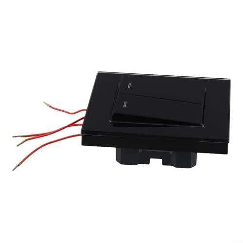 Wandschalter mit gehärtetem Glas-Panel mit zwei-Wege-Steuerung, flammhemmendes PC-Material (schwarz) von KHIronHive