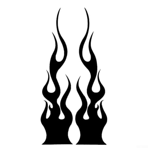 Wasserdichter Vinyl-Aufkleber mit Flamme für Auto-Gastanks, 15 cm, anpassbarer Stil (schwarz) von KHIronHive