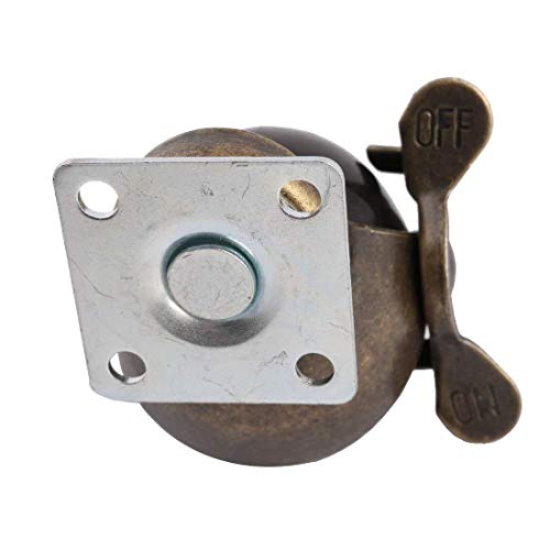 Chfeng-C. 4 PCS Swivel Top Platte mit Kapuze Ball Caster Räder Möbelrollen Stuhlrollen Universal-Rad-Antike-Bronze von KHJK