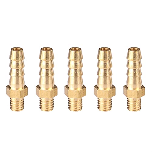 KHJK 5 STÜCKE OD. Schlauchbippe M3 M4 M5 M6 M8 M10 Metrische männliche Gewinde Messing-Rohranschlusskoppler-Anschluss-Anschluss-Adapter 3mm - 10mm (Size : M8x1 to 6mm) von KHJK
