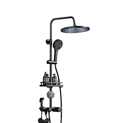 KHLMSRXJ Freiliegende Dusche mit Regenduschkopf, 3/4 Funktionen Digitalanzeige-Duschsets, mit Handbrause-Messingventil (Farbe: A) (A) von KHLMSRXJ
