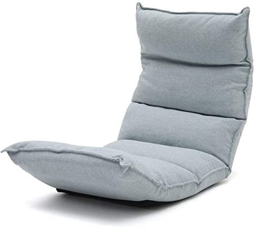 KHLMSRXJ Hochelastischer Bodensessel aus Baumwolle, zusammenklappbares Bodensofa mit Baumwoll-Leinen-Stoff und in 6 Stufen Verstellbarer Rückenlehne, ergonomisches Design, zur Linderung von von KHLMSRXJ