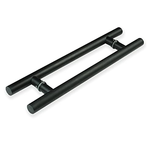KHLMSRXJ Innen- und Außengriff für Scheunentore, Griffset für Scheunentore aus Holz, rustikaler Zuggriff für Glastüren, robuster doppelseitiger Stangengriff/Schwarz/100 cm (39 3/8 Zoll) * 6 von KHLMSRXJ