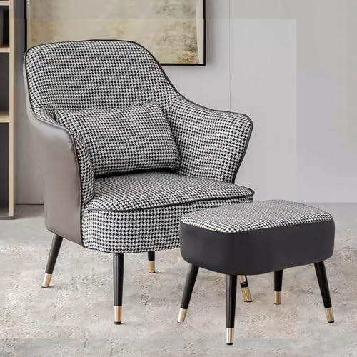 KHLMSRXJ Schaukelstuhl-Sessel, moderner Sessel mit Taillenkissen, Lazy-Sofa-Sessel für Erwachsene, ergonomische Rückenlehne, gepolsterter Freizeitstuhl für Wohnzimmerbüro, Relax-Seitenstuhl von KHLMSRXJ