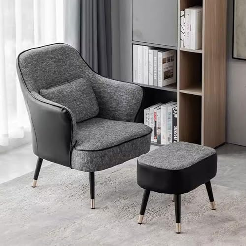 KHLMSRXJ Schaukelstuhl-Sessel, moderner Sessel mit Taillenkissen, Lazy-Sofa-Sessel für Erwachsene, ergonomische Rückenlehne, gepolsterter Freizeitstuhl für Wohnzimmerbüro, Relax-Seitenstuhl von KHLMSRXJ