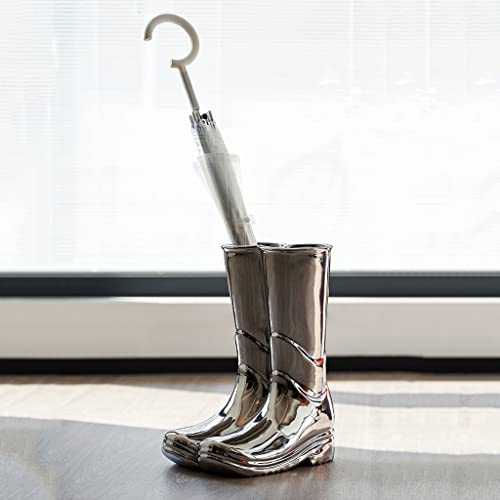 KHLMSRXJ Schirmhalter-Ständer, Regenstiefel-Design, Keramik-Schirmhalter, Schirmvase, Schirmständer, Innenstiefel-Schirmständer, Flurdekor, Eingangsstiefelvase, Ständer, Silberner Regenschi KHLMSRXJ Schirmhalter-Ständer, Regenstiefel-Design, Keramik-Schirmhalter, Schirmvase, Schirmständer, Innenstiefel-Schirmständer, Flurdekor, Eingangsstiefelvase, Ständer, Silberner Regenschi von KHLMSRXJ
