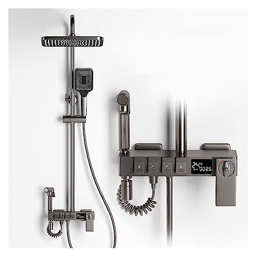 KHLMSRXJ Thermostatisches Duschmischer-Set, LED-Digital-Duschset, Badezimmer, Warm-Kalt-Mischer, Dusch, Wandmontage, SPA, Regenfall, Badarmatur, Badewanne, Thermostatarmaturen (A Ther KHLMSRXJ Thermostatisches Duschmischer-Set, LED-Digital-Duschset, Badezimmer, Warm-Kalt-Mischer, Dusch, Wandmontage, SPA, Regenfall, Badarmatur, Badewanne, Thermostatarmaturen (A Ther von KHLMSRXJ