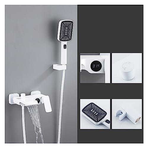KHLMSRXJ Thermostatisches Duschmischer-Set für Badezimmer, digitales Duschset, Wasserfall-Badewannenmischer, Warm- und Kalt-Duscharmatur, Grau, Duscharmatur mit konstanter Temperatur (Heiß, KHLMSRXJ Thermostatisches Duschmischer-Set für Badezimmer, digitales Duschset, Wasserfall-Badewannenmischer, Warm- und Kalt-Duscharmatur, Grau, Duscharmatur mit konstanter Temperatur (Heiß, von KHLMSRXJ