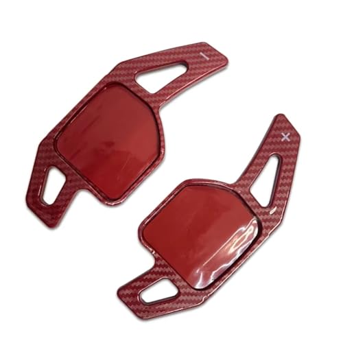 KHOFVSXWD Kompatibel mit A3 2009–2016 für A4L 2013–2016 für Q7 2011–2018 Lenkrad-Paddel-Schalthebel, Schaltwippen, Verlängerung, Paddel, Schalthebel, Schaltwippen (Carbon-Optik, rot) von KHOFVSXWD