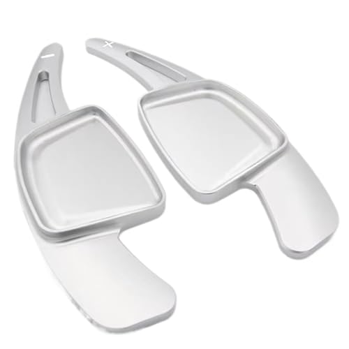 KHOFVSXWD Kompatibel mit A3 8Y A4 S4 S5 A6 S6 C8 A7 A8 D5 Avant für Quattro 2020 Auto-Lenkrad-Paddelschalthebelverlängerung, Auto-Paddel-Schaltung, Verlängerung, Schaltwippen (Silber) von KHOFVSXWD