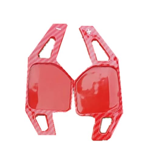 KHOFVSXWD Kompatibel mit Cupra für Ateca 2018, 2019, 2020, Auto-Paddel-Schaltung, Verlängerung, Auto-Lenkrad, Schalthebel, Schalthebel, Schaltwippen (Carbon-Optik, Rot) von KHOFVSXWD