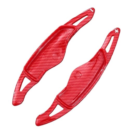 KHOFVSXWD Kompatibel mit Hyundai Tucson 2022 2023 für Genesis G70 2018 2019 2020 2021 2022, Auto-Paddel-Schaltung, Schalthebel, Schalthebel, Schaltwippen (Carbonfaser-Optik, rot) von KHOFVSXWD