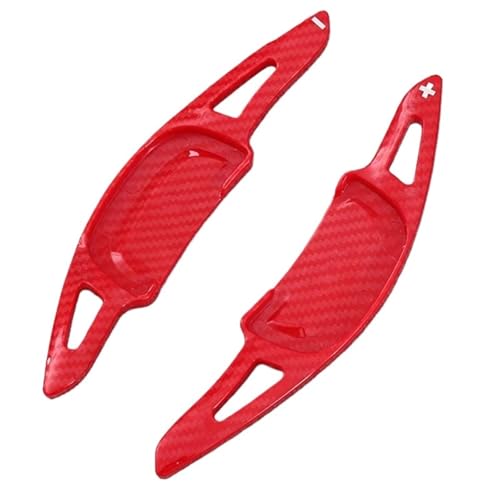 KHOFVSXWD Kompatibel mit Mazda CX-50 VA für CX-60 2023 2024 für CX-90 2024 Auto-Lenkrad-Paddel-Schaltpaddel, Schaltwippen, Paddel, Verlängerung, Gangschaltpaddel (Kohlefaser-Optik, rot) von KHOFVSXWD