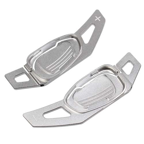 KHOFVSXWD Kompatibel mit S5 2016 2017 für Sq5 2014 2015 2016 für RS3 2015 2016 Rs6 2015 2016 2017 2018 Auto Lenkrad-Paddel-Verlängerung Schaltpaddel (Silber) von KHOFVSXWD