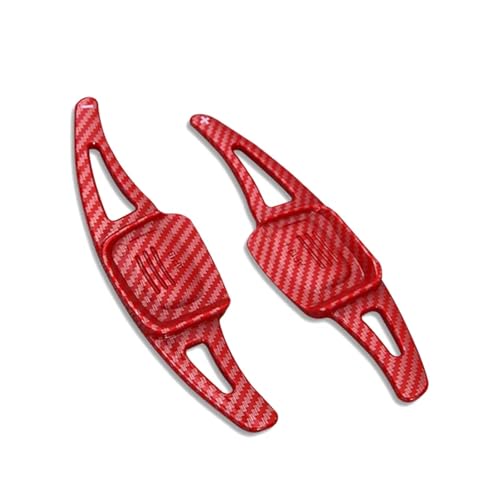 KHOFVSXWD Kompatibel mit VW Golf 8 MK8 R für GTI 2020 2021 2022 für CC 2019 2020 Auto Schalthebel Auto Lenkrad Schaltwippe Verlängerung Schaltpaddel (Carbon sieht rot) von KHOFVSXWD