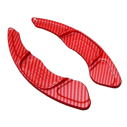 KHOFVSXWD Kompatibel mit VW Sagitar GLI für Lamando GTS 2016 2017 für L 2021 Auto Lenkrad Schalthebel Paddel Auto Paddel Schalthebel Schalthebel Schaltwippen (Kohlefaser-Optik, rot) von KHOFVSXWD