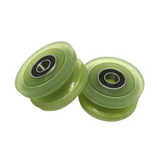 2 Stück 40 mm Außendurchmesser, PU-beschichtete U-Nut-Räder mit doppelten 698RS-Lagern PUUT69840-18 8 x 40 x 18 mm Polyurethan-Lagerrollen von KHRKHHXLA