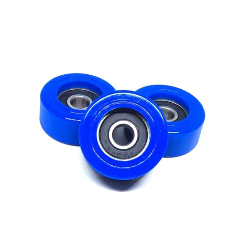 2 Stück 8 x 35 x 15 mm PU-beschichtete Rollen mit 608RS-Lagern PU60835-15, weiches Gummilager, Außendurchmesser 35 mm, Polyurethan-Leiserad-Riemenscheiben(Blu) von KHRKHHXLA