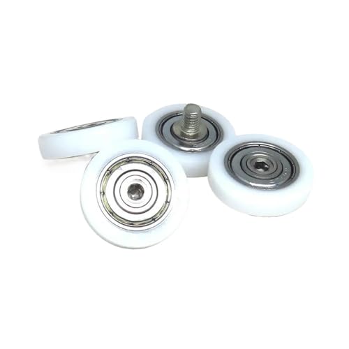 2 Stück Außendurchmesser 30 mm, kunststoffbeschichtete Bolzenlagerrollen 30 x 7 x M6 BS60830-7C1L8M6 POM-Rad, Tür-/Fenster-Schiebeführungsrad von KHRKHHXLA