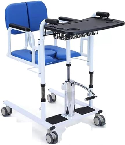Hydraulic Patient Lift Transfer Chair for Home,Hydraulic Patient Lift Wheelchair for Home Portable Transfer Nursing Chair Lifter W/ 180° Split Seat & Cushion Bathroom Bedside Commode W/Potty(A) von KHSASDDC