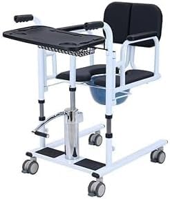 Hydraulic Patient Lift Transfer Chair for Home,Hydraulic Patient Lift Wheelchair for Home Portable Transfer Nursing Chair Lifter W/ 180° Split Seat & Cushion Bathroom Bedside Commode W/Potty(C) von KHSASDDC
